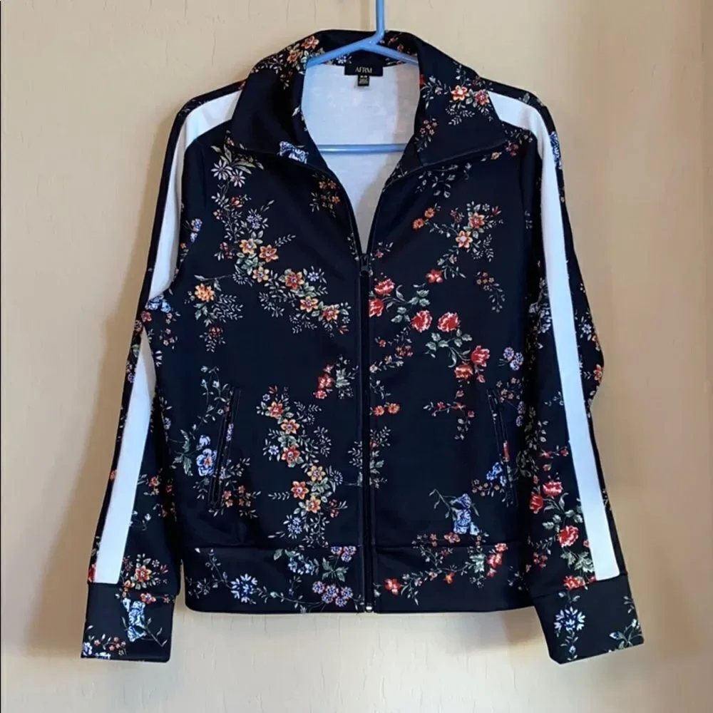 AFRM Vintage Arrive Print Track Jacket Size Medium